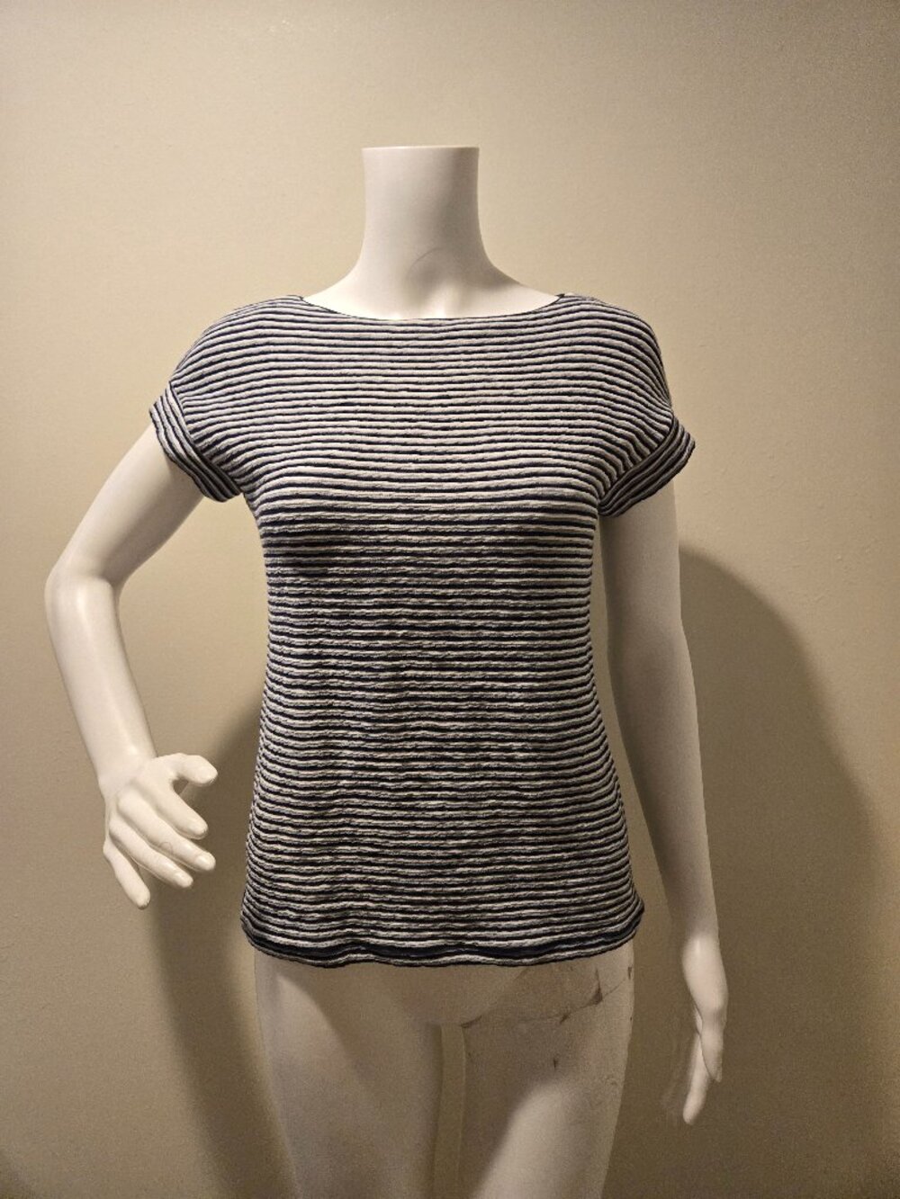 Armani Collezioni Striped Short Sleeved Shirt Black White 4